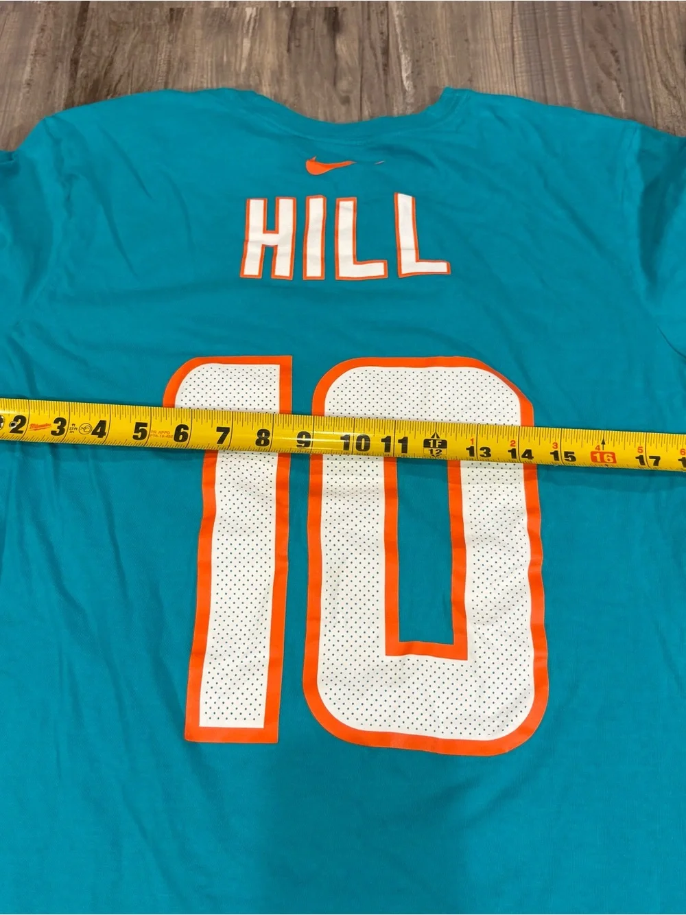 Nike Miami Dolphins Tyreek Hill #10 T Shirt Aqua NFL Football Mens M